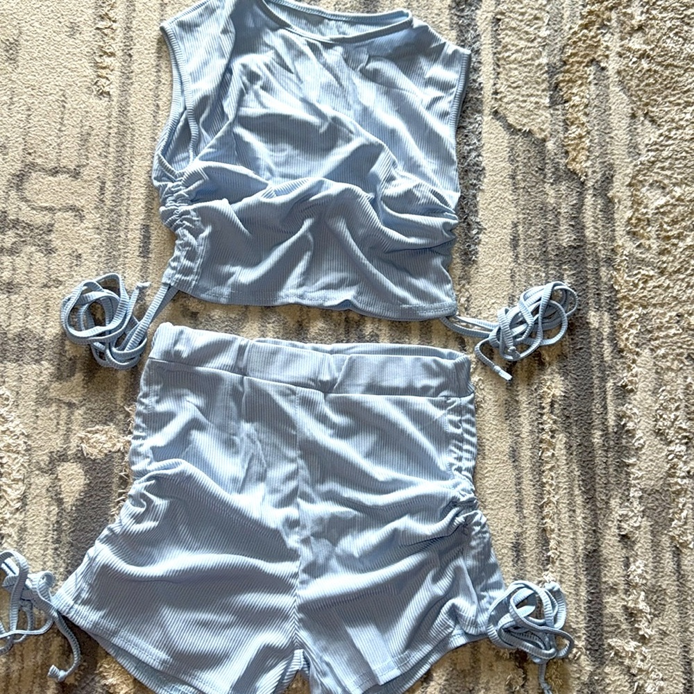 Shorts & Top Rib Knit - Two Piece Sets Women